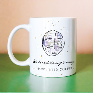 Danced Watercolor Disco Boll nattetid Kaffemugg