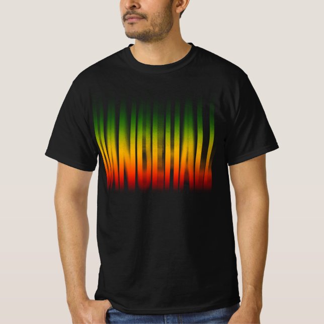 Dancehall BludEffect Typography Rasta Reggae T Shirt (Framsida)