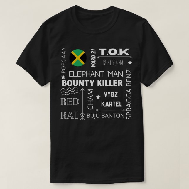 Dancehall Reggae Artist White Text Design Classic T Shirt (Design framsida)
