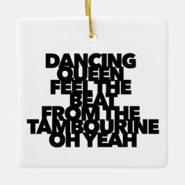 DANCEN KÄNNER BEAT TAMBOURINE-KLISTOR sång Julgransprydnad Keramik