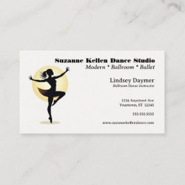 Dancer and Spotlight Dance Instructor Dance Studio Visitkort