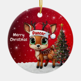 Dancer Baby Deer, Fawn, Doe, Reindeer🦌 🎄 Julgransprydnad Keramik