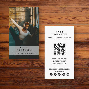 Dancer Choreograf Photo Social Media QR-kod Visitkort