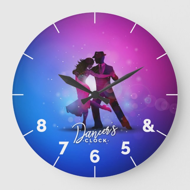 Dancer Clock för en Dance Älskare med Tango Couple Stor Klocka (Framsida)