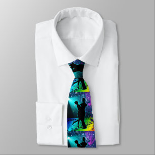 Dancer Couple Ljus och Music Necktie Slips