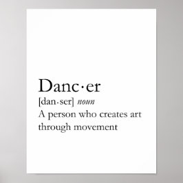 Dancer Definition Ord Art Poster