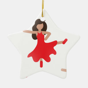dancer emoji julgransprydnad keramik