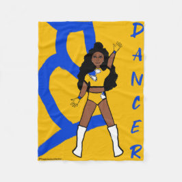 Dancer Fleece Blanket Gult & Blue