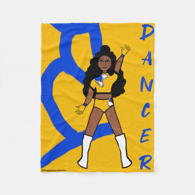Dancer Fleece Blanket Gult & Blue (Framsidan)