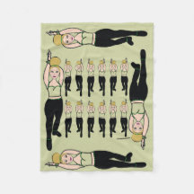 Dancer Fleece Blanket Mint & Black