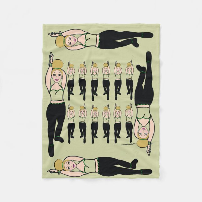 Dancer Fleece Blanket Mint & Black (Framsidan)