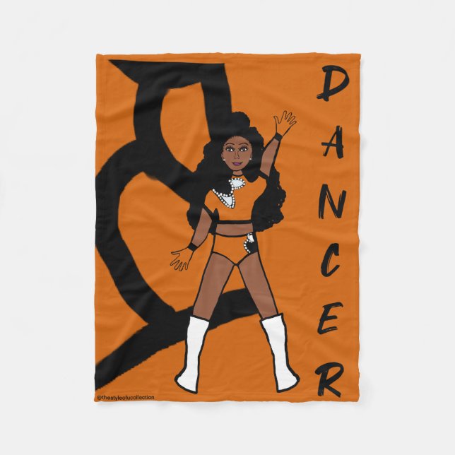 Dancer Fleece Blanket Orange & Black (Framsidan)