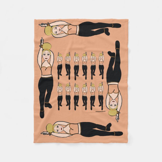 Dancer Fleece Blanket Peach & Black (Framsidan)