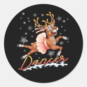 Dancer God jul Dancing Reindeer Hjort Julafton Runt Klistermärke