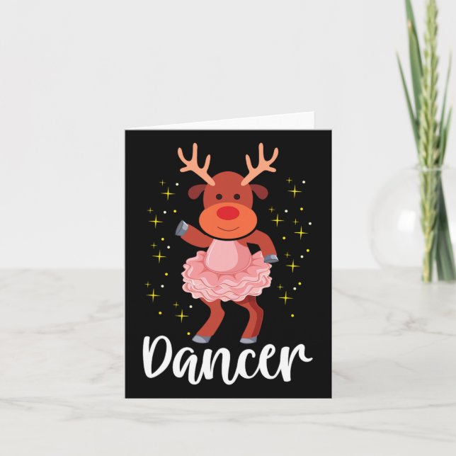 Dancer jul Dancing Reindeer Cute Hjort Dancer Kort (Framsida)