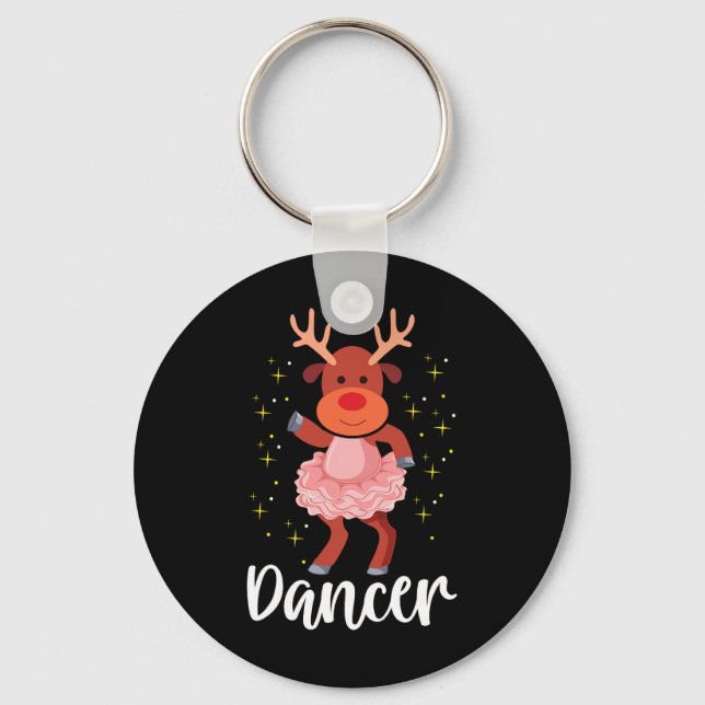 Dancer jul Dancing Reindeer Cute Hjort Dancer Nyckelring (Framsida)