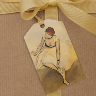 Dancer Justera hennes slipper, Degas Art Presentetikett
