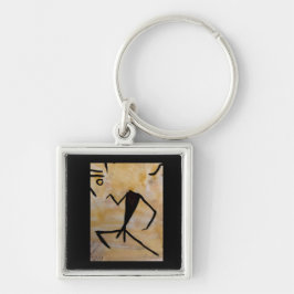 Dancer Keychain Fyrkantig Silverfärgad Nyckelring