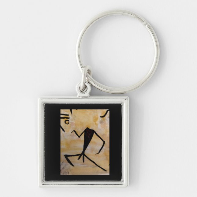 Dancer Keychain Fyrkantig Silverfärgad Nyckelring (Framsidan)