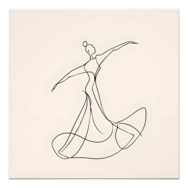 Dancer Line Art Fototryck (Framsidan)