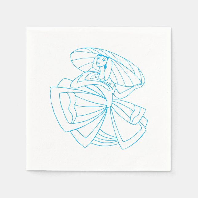 Dancer Line Art Napkins Pappersservett (Framsidan)