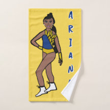 Dancer/Majorette Hand Towel Blue & Guld #1