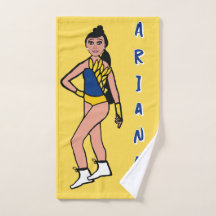 Dancer/Majorette Hand Towel Blue & Guld #2