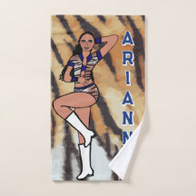 Dancer/Majorette Hand Towel Blue Tiger #1