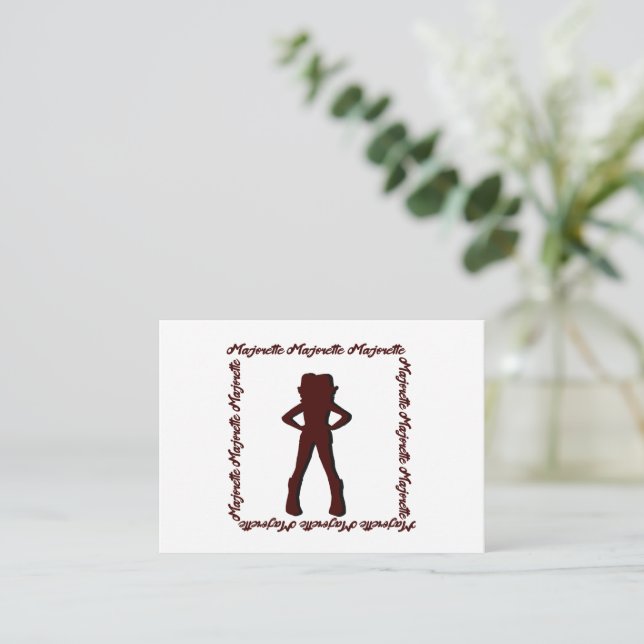 Dancer Majorette Notecard B ( White Burgundy ) Anteckningskort (Stående Fram)