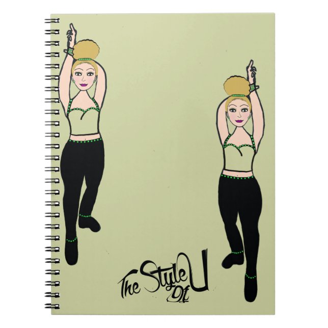 Dancer Notebook Mint/Black Anteckningsbok (Framsidan)