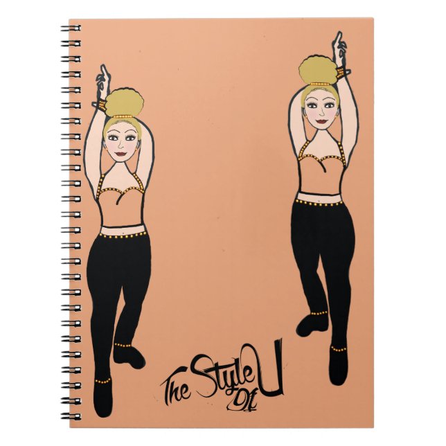 Dancer Notebook Peach / Black Anteckningsbok (Framsidan)