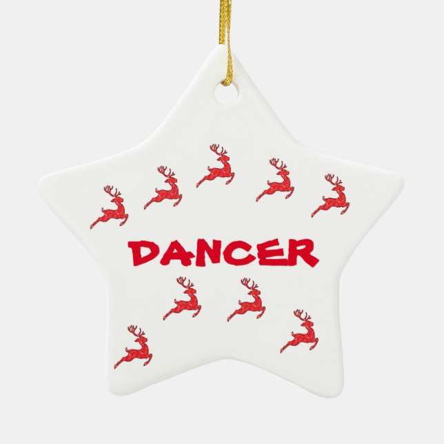 DANCER-ORNAMENT (REINDEERS) JULGRANSPRYDNAD KERAMIK (Baksidan)