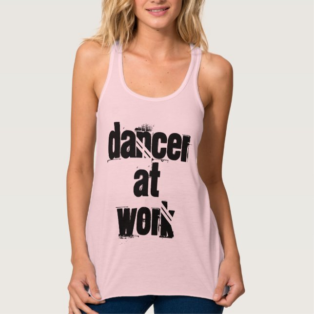 Dancer på Work Gult Racer Tanktop Linne Med Racerback (Framsida)