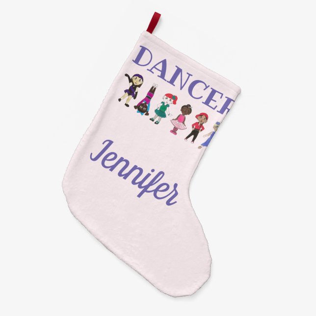 DANCER Personlig Lila Rosa Ballet Tap Jazz Stor Julstrumpa (Framsidan (Hängande))