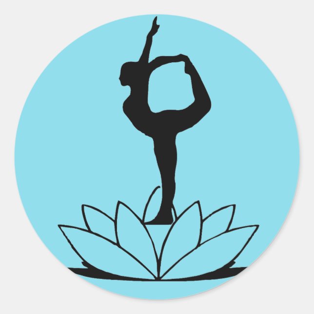 Dancer Pose - Yoga Sticker Runt Klistermärke (Framsida)
