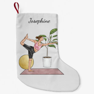 Dancer Pose Yoga Stretch Exercising Workout Woman Liten Julstrumpa