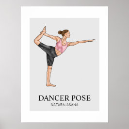 Dancer Pose Yoga Stretch Exercising Workout Woman Poster