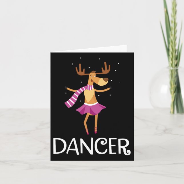 Dancer Prancer jul Dancing Reindeer Kort (Framsida)
