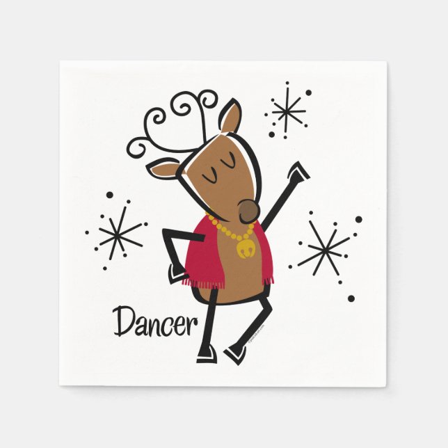 Dancer Reindeer Pappersservett (Framsidan)