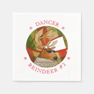 DANCER REINDEER Standard Cocktail Pappra Napkins Pappersservett