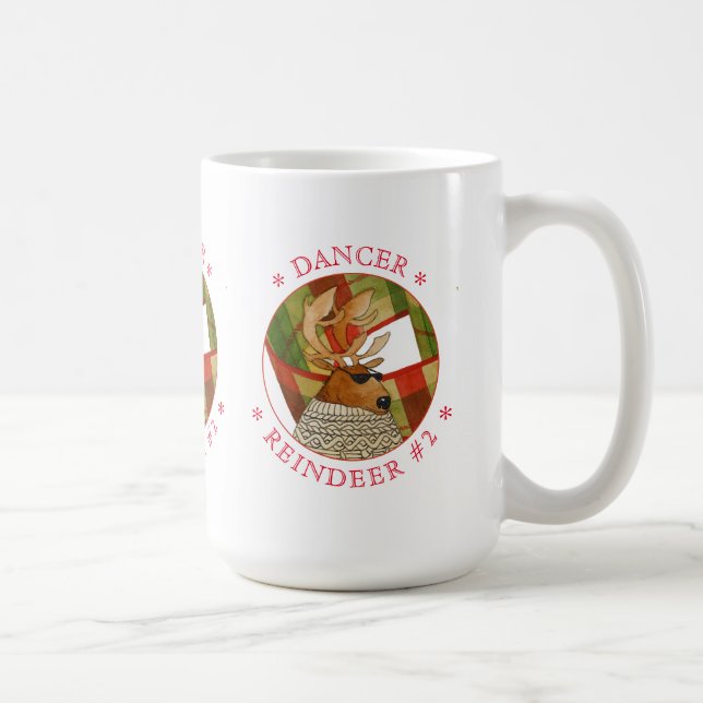 DANCER REINDEER Tall White Mugg (Höger)