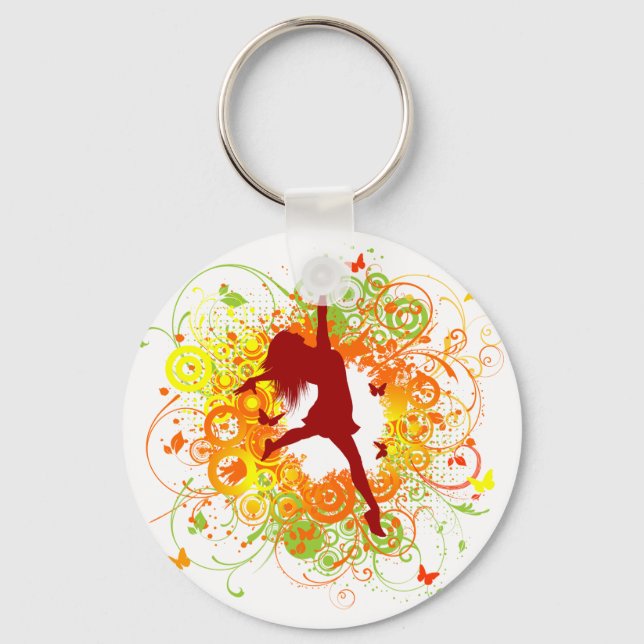 Dancer Silhouette Keychain Nyckelring (Framsida)