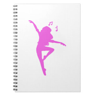 Dancer silhouette - Välj bakgrund färg Anteckningsbok