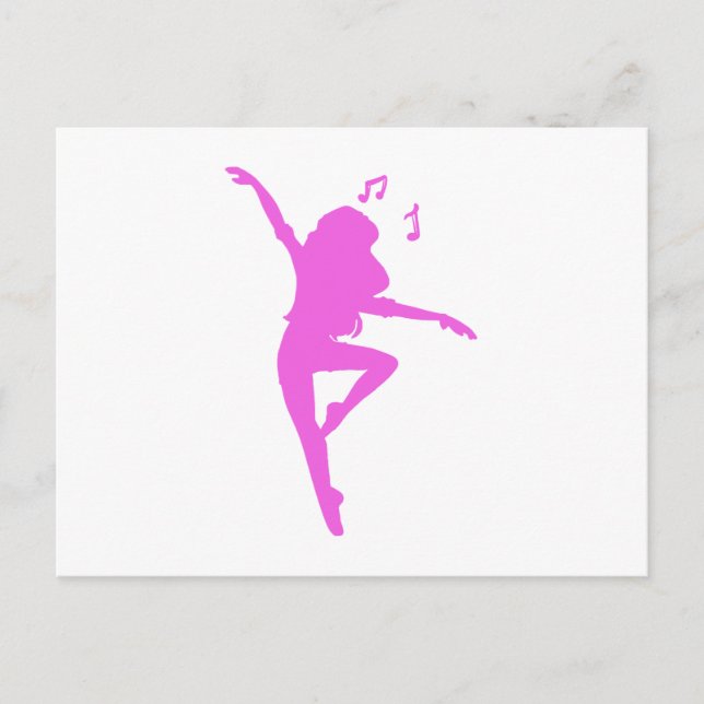 Dancer silhouette - Välj bakgrund färg Vykort (Framsida)