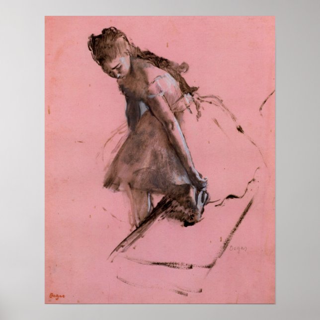 Dancer Slipping on her Shoe by Edgar Degas Poster (Framsidan)