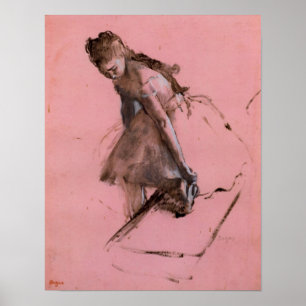 Dancer som halkar på sin sko av Edgar Degas Poster