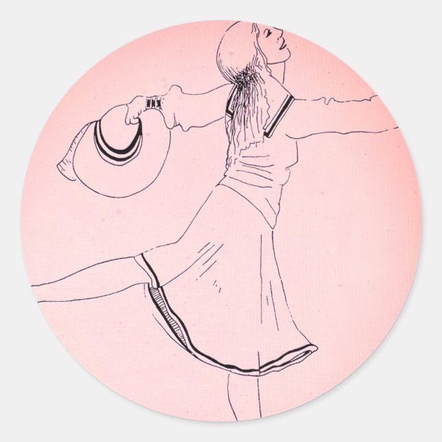 Dancer Sticker Runt Klistermärke (Framsida)