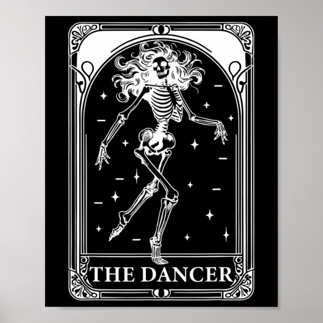 Dancer Tarot Card Skeleton Dancing DoDotter Teache Poster (Framsidan)