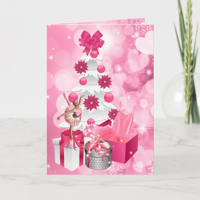 Dancer ThBäste Rosa Ballerina Jul Helgkort (Framsida)