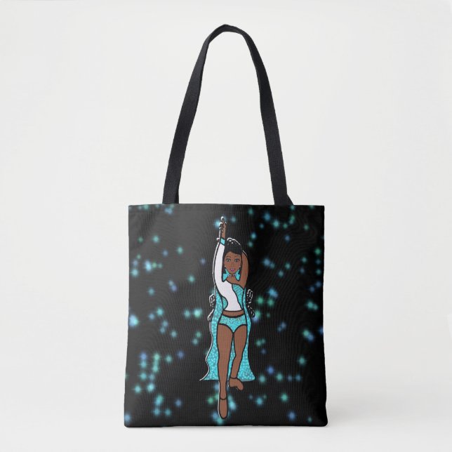 Dancer Tote Aqua Spark Tygkasse (Framsida)